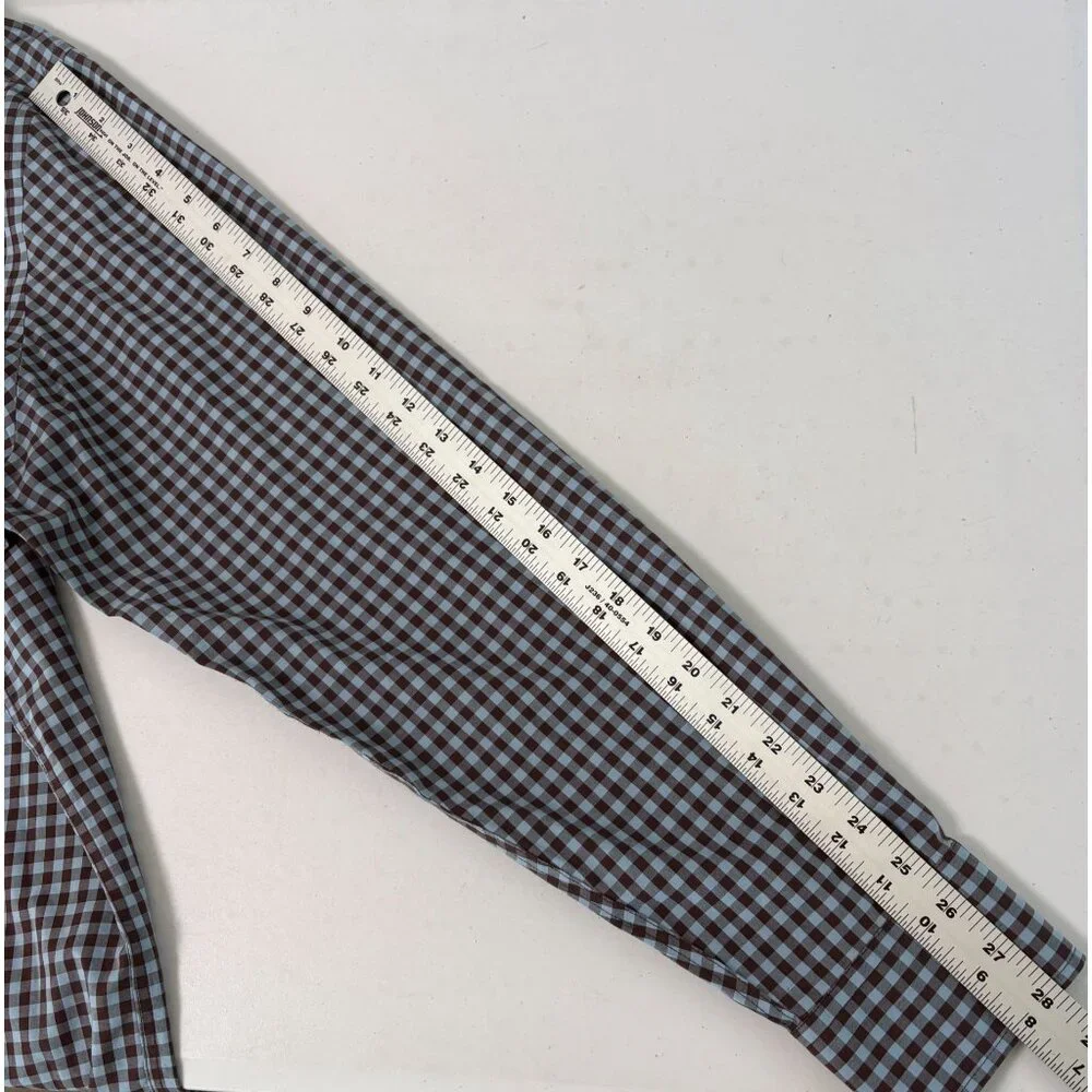 UNTUCKit Mclaren WF Button Up Shirt Mens‎ XXX Large Tall 3XLT Brown Blue Check